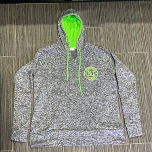 Exist gray/lime green hoodie with front pockets L.